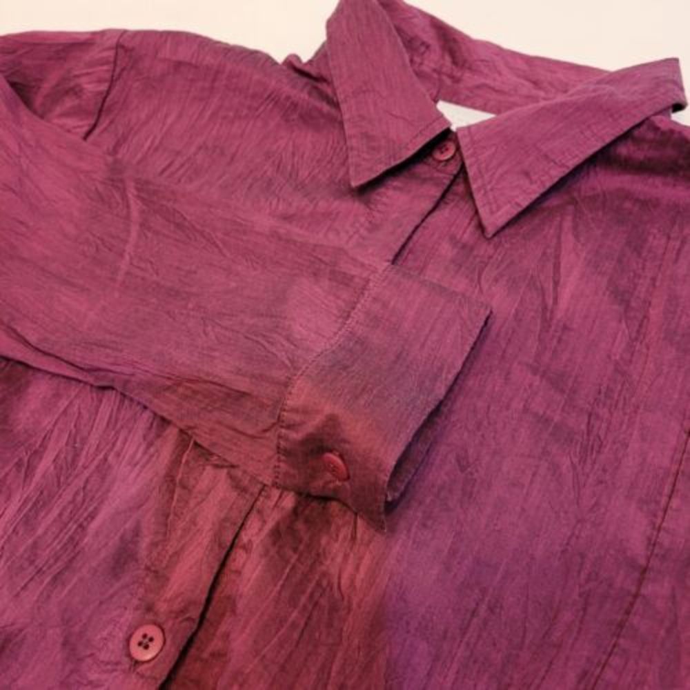 Avenue, maroon shiny‎ blouse, plus size 18/20